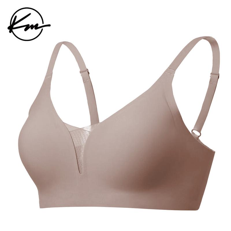 KatchMe Women's Soft Solid Seamless Adjustable Strap Wirefree Push-Up Bra, Non-Wired 3 4Coverage Bra, Suitable for All Seasons, Breathable Bralette Womenswear Underwear Lady Comfort